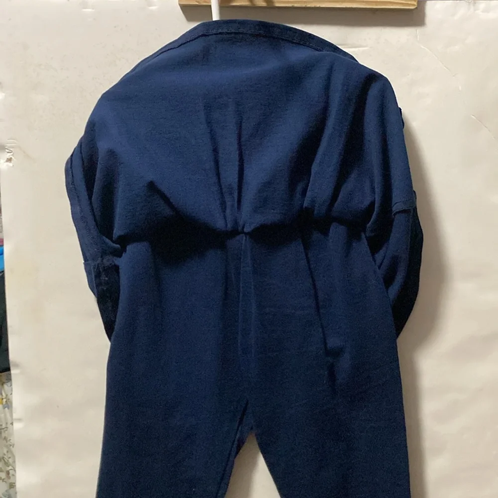 Girls 4-Piece Retro 60’s Navy Blue& White OUTFIT: Mock Turtleneck+Vest+Hat+Pants